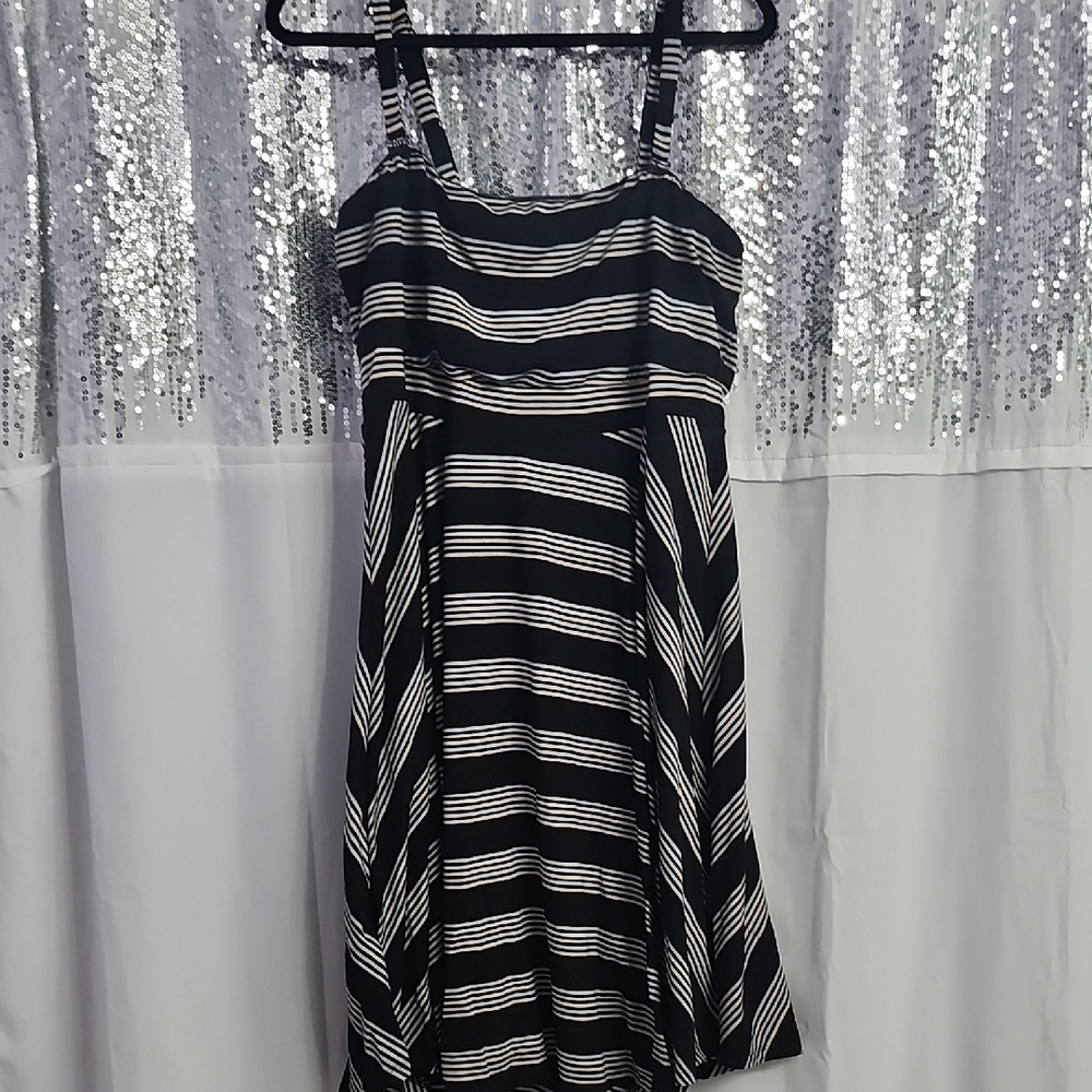 Torrid Black and White Striped Midi Dress